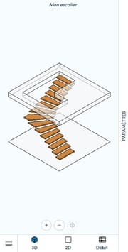 Logiciel en ligne de conception, de fabrication et de chiffrage d'escalier.